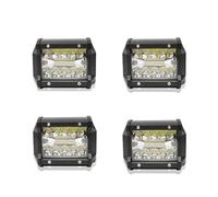 Vdifsvb Moto Faro Delantero 4x4, Todoterreno, 12 V, 24 V, Barra De Luz LED De 4 Pulgadas, 3 Filas De Luces De Trabajo, Haz Combinado(4 Pieces)