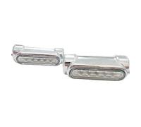 Vdifsvb Moto Faro Delantero Apto Para Barras De 1,25'' Luz LED De Señal De Giro Para Barra De Carretera De Motocicleta, Color Blanco Y Ámbar(Chrome)