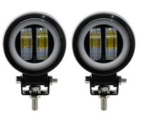 Vdifsvb Moto Faro Delantero Barra De Luces LED De Trabajo Tipo Ojo De Ángel Para Coche, 4x4, Todoterreno, Camión, Barco, ATV, 12 V, 24 V, Haz De Inundación Blanco(A 2*White and Red)