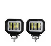 Vdifsvb Moto Faro Delantero Barra De Luces LED De Trabajo Tipo Ojo De Ángel Para Coche, 4x4, Todoterreno, Camión, Barco, ATV, 12 V, 24 V, Haz De Inundación Blanco(B 2 * 30W White)
