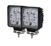 Vdifsvb Moto Faro Delantero Faros Delanteros LED Para Coche Motocicleta Tractor Todoterreno ATV 27W Luz Antiniebla De 4 Pulgadas 12V 24V Barra Luces Trabajo LED(2*Floodlight)