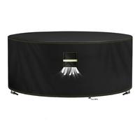 VDISRR Funda Mesa Exterior Impermeable Ø160 x 74 cm, Tela Oxford 420D Funda Protectora Muebles de Jardin Cubre Mesa y Sillas Exterior con Salida de Aire Anti-UV, Antivento, Antipolvo