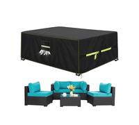 VDISRR Funda Mesa Exterior Impermeable 242x185x100cm, Tela Oxford 420D Funda Protectora Muebles de Jardin Cubre Mesa y Sillas Exterior con Salida de Aire Anti-UV, Antivento, Antipolvo