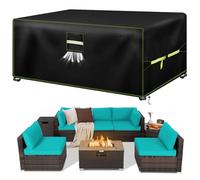 VDISRR Funda Mesa Exterior Impermeable, 600D Oxford Funda para Muebles de Jardín 250x150x90cm, Funda Protectora para Sofa con Salidas de Aire Cubierta de Muebles de Patio Anti Viento, Anti UV