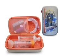 VdLis - Estuche Duro de Tela EVA - Contenedor para inhalador asma, Camara inhalador niños - Nebulizador Bebe - Funda para inhalador asma (Dinosaurio)