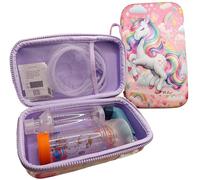 VdLis - Estuche Duro de Tela EVA - Contenedor para inhalador asma, Camara inhalador niños - Nebulizador Bebe - Funda para inhalador asma (Unicornio)