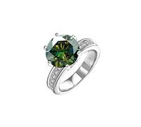 VDLLQYN, Alianzas de boda de moissanita de 5 quilates for mujer, corte redondo, color D, anillo de diamante VVS1, anillos de compromiso de moissanita verde/amarillo/rosa con certificado,Anillos de di