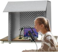 VDLLQYN, Cabina de aislamiento de micrófono en forma de cubo, 80 x 80 cm, for estudio en casa, grabación de música, podcasting y tratamientos acústicos.,Estudio de Grabación Simple Portátil(Gris)