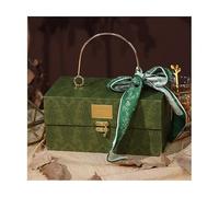 VDLLQYN, Caja de regalo de mano con solapa, caja de almacenamiento, cinta, tarjeta de felicitación, cumpleaños, varias vacaciones, papel de regalo sorpresa, cajas vacías,Cajas de Regalo(Green,29x14x1
