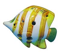 VDLLQYN, Ocarina pequeña de cerámica con tweeter de 4 agujeros for principiantes, regalo único ，Flauta de cerámica(Long mouth Fish)