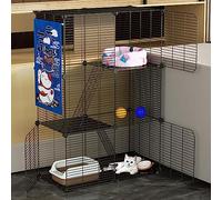 VDLLQYN, Recinto for gatos, jaula de alambre for perros, parque infantil for gatos DIY con caja de arena y hamaca for gatos, desmontable y plegable, fácil de montar ，Jaula para perros(75*39*109cm/29*1
