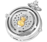 VDLLQYN, Reloj de Bolsillo Diseño Hueco único con Cadena Adecuado for cumpleaños Día del Padre,Relojes de Bolsillo(Silver)