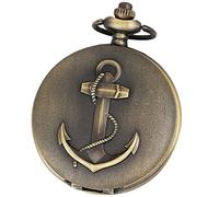 VDLLQYN, Reloj de Bolsillo Diseño Hueco único con Cadena Adecuado for cumpleaños Día del Padre,Relojes de Bolsillo(Bronze)