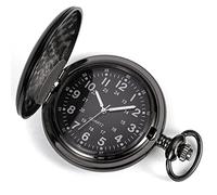 VDLLQYN, Reloj de Bolsillo Relojes de Bolsillo Vintage de Cuarzo for mí con Caja de Cadena Regalos de cumpleaños de Navidad de Boda,Relojes de Bolsillo(Black)