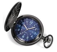 VDLLQYN, Reloj de Bolsillo Relojes de Bolsillo Vintage de Cuarzo for mí con Caja de Cadena Regalos de cumpleaños de Navidad de Boda,Relojes de Bolsillo(Blue)