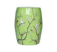 VDLLQYN, Taburete de Tambor de cerámica con Flores y pájaros campestres, Nuevo Taburete Redondo de Estilo Chino, tocador Creativo for el hogar y Taburete for Cambiar Zapatos.,Taburete de cerámica de
