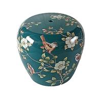 VDLLQYN, Taburete de Tambor de cerámica, Nuevo Taburete bajo de Estilo Chino, artesanía Pintada, Adecuado for Patio al Aire Libre.,Taburete de cerámica de Tambor(Dark Green)