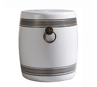 VDLLQYN, Taburete Redondo de cerámica for jardín, Taburete Decorativo de jardín, for jardín, Patio, césped, hogar Interior y Exterior,Taburete de cerámica de Tambor(White)