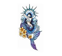 VDLLQYN, Tatuajes temporales, 1 hoja Shanhai Jing sirena tatuaje temporal pegatina patrón grande flor brazo cintura tatuaje falso ，Pegatinas de tatuajes