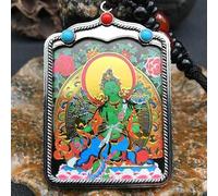 VDLLQYN, Thangka Tibetano Pintado a Mano, Collar con Colgante de Budismo nepalí, Amuleto de Plata tibetana, Estilo Chino, Collar Maitreya, Marca Buda, Collar Colgante Thangka(17)