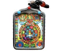 VDLLQYN, Thangka Tibetano Pintado a Mano, Collar con Colgante de Budismo nepalí, Amuleto de Plata tibetana, Estilo Chino, Collar Maitreya, Marca Buda, Collar Colgante Thangka(9)
