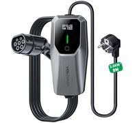 VDLPOWEREU Cable de carga tipo 2, 3,6 kW, estación de carga para coche eléctrico de 8 m, con Schuko de la UE, indicador LED de 6 A de 16 A, cargador EV portátil, tipo 2 para vehículos eléctricos, IP65