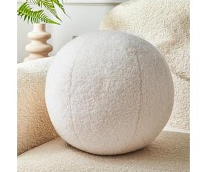 Vdoioe Almohada de Bola Blanca Crema de 11.8 Pulgadas, Almohada Redonda Simple y Moderna en Forma de Bola, cojín Decorativo de Estilo nórdico para sofá, Dormitorio