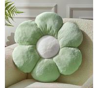 Vdoioe Almohada de flores verdes, almohada en forma de margarita, 15.7 pulgadas, bonito cojín de asiento para decoración del hogar