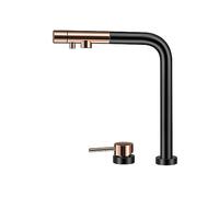 VDOQTLJT Grifo de Cocina extraíble con Interruptor Independiente, Tres en uno, Filtro Agua Caliente y fría, Color Oro Rosa Negro