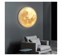 VDOQTLJT Lámpara de Pared Redonda Ambiente Decorativo con luz for Porche, LED Colgante, for Sala Estar, sofá, Fondo, Pintura, candelabros Modernos(The Moon 50cm,White Light)