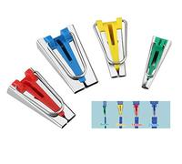 VDSOW Bias Tape Maker, Bias Binding Maker con 4 tamaños (6 mm/12 mm/18 mm/25 mm) para Cinta Costura, Set Cinta Bies Herramienta para Máquina para Patchwork de Bricolaje, Artes y Manualidades