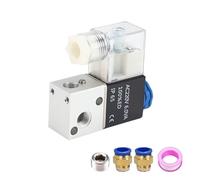 VDTOUJRDF Válvula de compresor de aire 3V1-M5 3V1-06 AC110V AC220V DC12V 24V 1/8 pulgadas NC solenoide de aluminio neumático normalmente cerrado (3V1-M5 y 6 mm, AC220V)