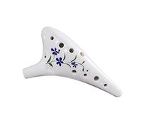 VducK 12 Agujeros Cabeza Redonda Cerámica Ocarina Alto C Flauta Pintada A Mano Instrumento Musical con Cordón Partitura Musical (Color : Red Fruit) (Color : Blue Flower)