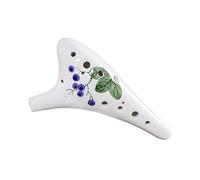 VducK 12 Agujeros Cabeza Redonda Cerámica Ocarina Alto C Flauta Pintada A Mano Instrumento Musical con Cordón Partitura Musical (Color : Red Fruit) (Color : Blueberry)