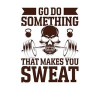 Ve a hacer algo que te haga sudar diseño gráfico Calcomanías de pared de PVC 64x83.7cm Incluye kit de película de transferencia Café