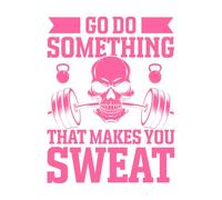 Ve a hacer algo que te haga sudar diseño gráfico Pegatinas de pared de papel adhesivo 52x68cm Personalización personalizada Rosa