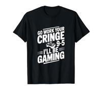 Ve a Trabajar tu vergüenza 9-5 Estaré Jugando Camiseta gráfica económica, Hombre, Negro, M