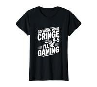 Ve a Trabajar tu vergüenza 9-5 Estaré Jugando Camiseta gráfica económica, Mujer, Negro, S