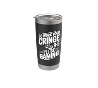 Ve a trabajar tu vergüenza 9-5 Estaré jugando Vaso térmico de acero inoxidable de doble pared