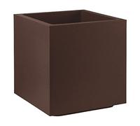 Ve.ca Maceta cuadrada Cubo Materia de plástico con ruedas de 50 cm, color bronce AMDGarden