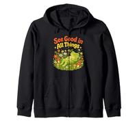 Vea lo Bueno en Todo lo relacionado con una Linda Cita de positividad con Forma de Rana Floral Sudadera con Capucha