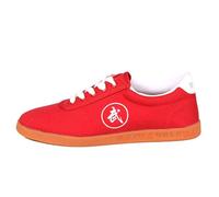 VEACAM Zapatos de Kung Fu Tai Chi para Mujer Hombre, Zapatillas de Arte Marcial de Cuero Casual Taekwondo Karate Training Zapatos Casuales para Caminar,Rojo,45 EU