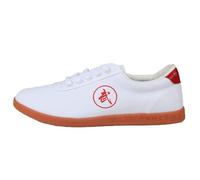 VEACAM Zapatos de Kung Fu Tai Chi para Mujer Hombre, Zapatillas de Arte Marcial de Cuero Casual Taekwondo Karate Training Zapatos Casuales para Caminar,Blanca,37 EU