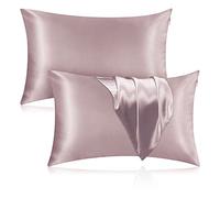 Veaken Funda de Almohada de Seda para Cabello y Piel, Paquete de 2 Fundas de Almohada 100% Seda de Morera de 25 Momme, 600 Hilos, Funda de Almohada de Seda Pura en Ambos Lados con Cremallera Oculta