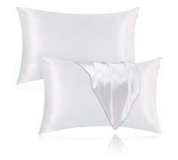 Veaken Funda de Almohada de Seda para Cabello y Piel, Paquete de 2 Fundas de Almohada 100% Seda de Morera de 25 Momme, 600 Hilos, Funda de Almohada de Seda Pura por Ambos Lados con Cremallera Oculta