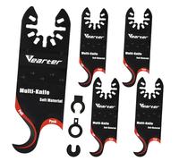 Vearter 5 hojas de sierra multiherramienta multicuchillo, hoja de cuchillo de gancho doble, hojas de sierra multimaster, cuchillas de ganchos, herramienta oscilante para tejas, alfombras de PVC