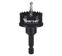 Vearter Sierra perforadora bimetálica de 32 mm, broca perforadora para madera, 6,35 mm, vástago hexagonal de pared fina, cobalto M42, sierra circular circular con mandriles para madera, metal, cobre,