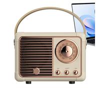 Veasbuu Altavoz vintage - Sonido estéreo lindo decoración del hogar | Altavoz inalámbrico antiguo decoración de escritorio, para cocina, dormitorio, al aire , camping, senderismo, ciclismo