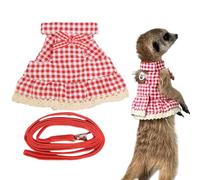Veasbuu Arnés para hámster, juego de vestido con correa para animales pequeños, a prueba de escapes, ropa de animales pequeños con cuerda principal para ardilla, hurón, conejo, hámster