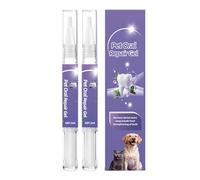 Veasbuu Bolígrafo de limpieza de dientes de mascotas, 2 piezas ambientador de aliento, gel de reparación de dientes de perro, para cachorros, gatos, gatitos, animales pequeños, medianos, grandes